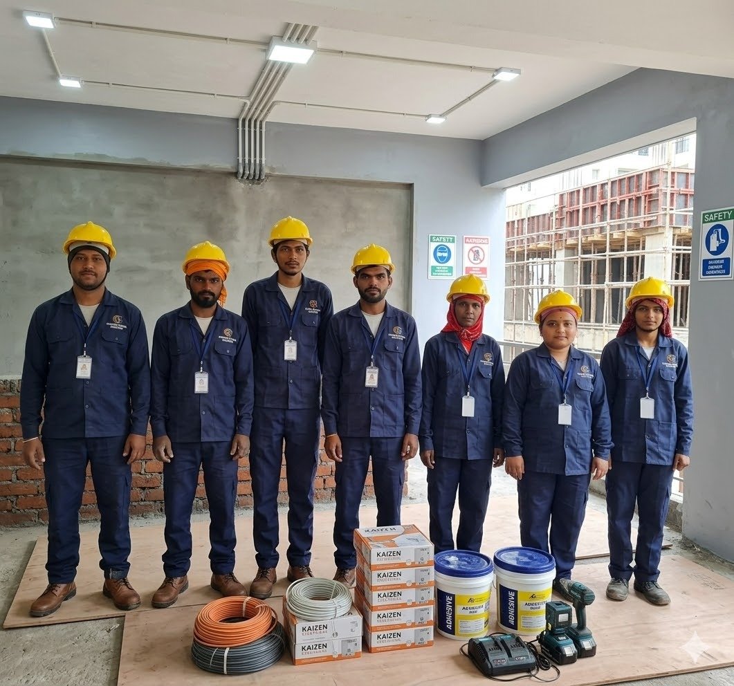 Mahalaxmi Construction team on site